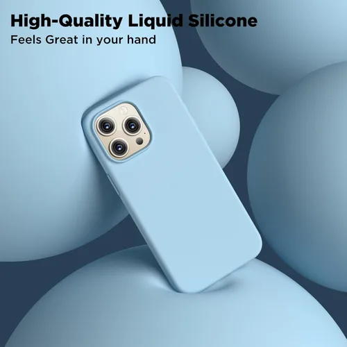 Vista 4 de Compatible con iPhone 15 Pro Max Case, Funda de Silicona Líquida, Funda Protectora de Cuerpo Completo a Prueba de Golpes Delgada y Fina