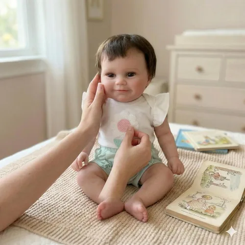 Vista 5 de TERABITHIA Muñeca de bebé recién nacida realista de toque suave y abrazable - 50.8 cm Muñeca de niña renacida que se ve y se siente real con cabello