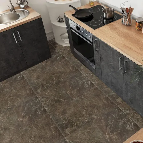 Vista 6 de VaryStyle 20 azulejos de pared de mármol marrón para despegar y pegar, azulejos de vinilo de 12 x 12 pulgadas, azulejos de baño impermeables