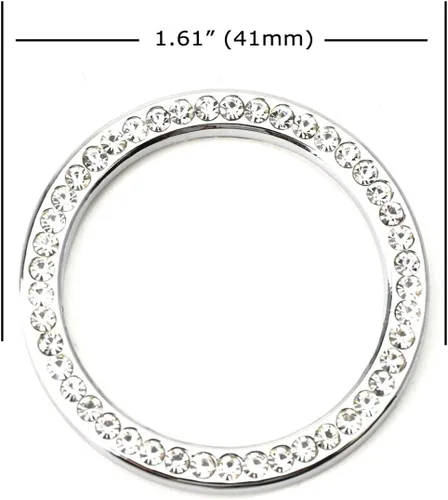 Vista 2 de iJDMTOY Cristal plateado cromado interior tablero analógico decoración anillo embellecedor compatible con Mercedes W205 Clase C W213 Clase E X205