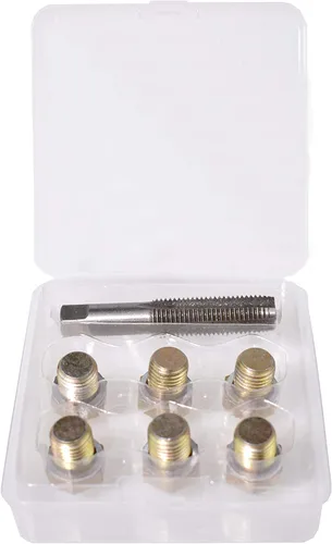 Vista 6 de Kit de herramientas de reparación de roscas de tapón de drenaje de aceite M13 X 1.5MM, kit de reparación de rosca de bandeja de aceite