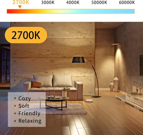Vista 5 de Bombillas LED E26 Edison de 6 W, equivalente a 60 vatios incandescentes, bombillas de filamento LED vintage regulables, blanco cálido 2700K, CRI