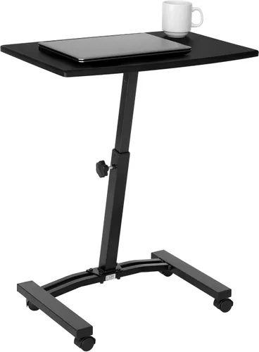 Seville Classics Airlift - Soporte móvil con altura ajustable para computadora portátil, estación de trabajo para sentarse, aula, hogar, oficina,