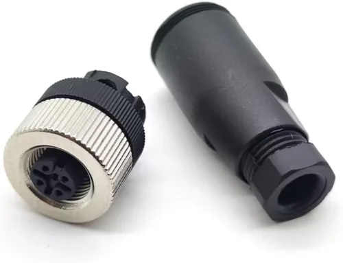 Vista 8 de Elecbee Conector de cable M12 Circular Impermeable Enchufe de Aviación Terminación de Tornillo Instalable en Campo Desapantallamiento Recto