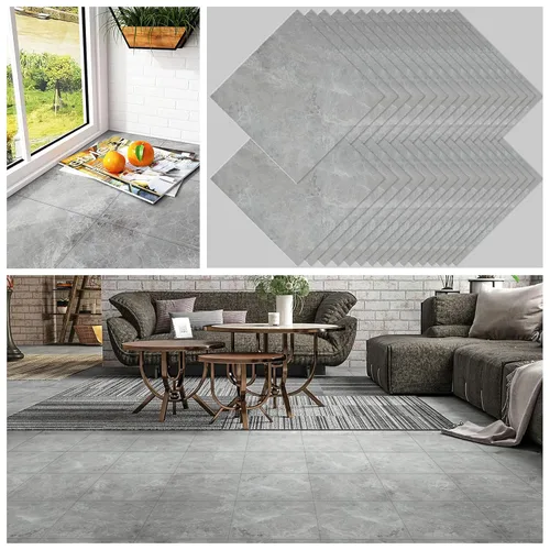 Vista 12 de CHICHOME Paquete de 6 azulejos de suelo impermeables de 12 x 12 pulgadas para despegar y pegar, azulejos de vinilo autoadhesivos extraíbles