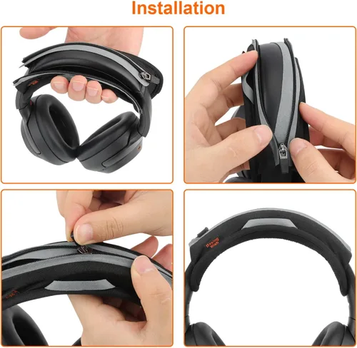 Vista 4 de Desing Wish Funda universal de repuesto para diadema de auriculares, funda de cojín para diadema compatible con Sony, Bose, Beats, JBL Protector