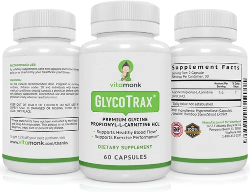 Vista 8 de VitaMonk GlycoTrax - Suplemento GPLC de alta absorción, sin rellenos artificiales, cápsulas de glicina GPLC propionil-L-carnitina, suplementos