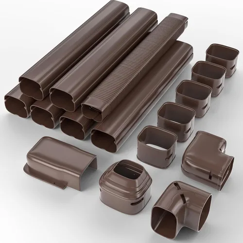 Vista 14 de 3'' 22.5Ft Mini Split Line Set Cover Kit for Minisplit Ductless Linset Air Conditioners and Heat Pumps, Central AC Decorative Upgraded UV-Proof Brown