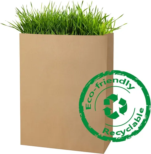 Vista 4 de BagDream Bolsas de comestibles de 12 x 7 x 17 pulgadas, 100 bolsas de papel kraft marrón resistente, bolsas de papel reciclable duraderas