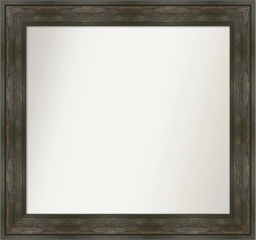 Vista 72 de Amanti Art Espejo de baño marrón para sobre fregadero, 26 x 26 pulgadas, espejo de tocador cuadrado marrón rústico Alexandria, marco de madera