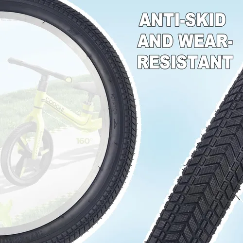 Vista 3 de Neumático de bicicleta de 14, 16, 20, 24, 26 x 2.125, paquete de 2 neumáticos de bicicleta para niños, neumáticos de repuesto plegables