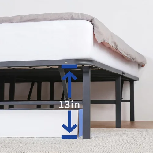Vista 7 de Olee Sleep - Base plegable de metal de 14 pulgadas para cama, base de colchón de acero, base cómoda, fácil almacenamiento debajo de la cama, sin