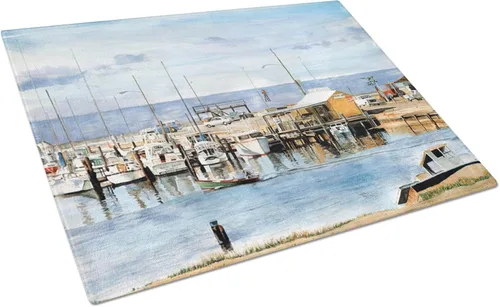 Vista 29 de Caroline's Treasures 1002LCB Barq's, Crabs and Spices Tabla de cortar de vidrio grande decorativa de vidrio templado Tabla de cortar y servir