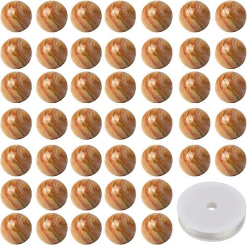 Vista 13 de 100 cuentas de piedra natural de 0.236 pulgadas y 7 chakras redondas sueltas de piedras preciosas curativas con cordón elástico de cristal gratis