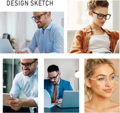 Vista 7 de Paquete de 2 lentes de luz azul para mujeres y hombres, gafas de computadora