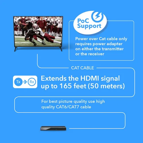 Vista 6 de OREI Extensor HDMI UltraHD sobre un solo cable Cat6/Cat7 4K @ 60Hz con control HDR e IR - Gestión EDID de hasta 165 pies