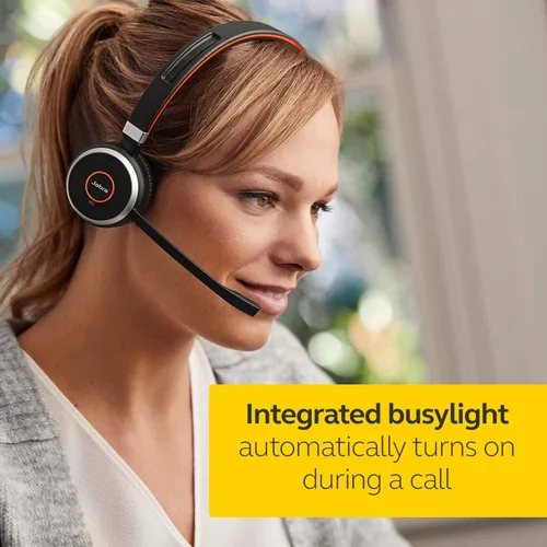 Vista 6 de Jabra Evolve 65 UC Auriculares inalámbricos, mono, incluye adaptador USB Link 370, auriculares Bluetooth con rendimiento inalámbrico líder