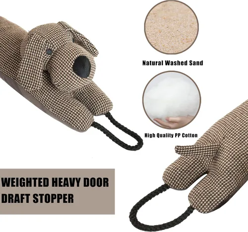 Vista 3 de Marwood Tope de Corriente de Aire Decorativo para Debajo de la Puerta Bloqueador de Viento de 30 pulgadas para Puerta y Ventana, Bloqueador