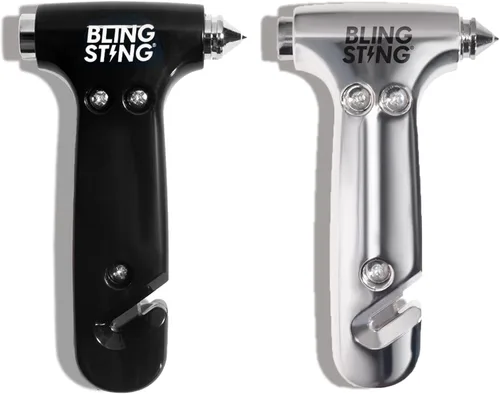 Vista 15 de BLINGSTING Martillo de seguridad – Herramienta de escape automotriz de emergencia con rompeventanas, cortador de cinturón de seguridad y correa