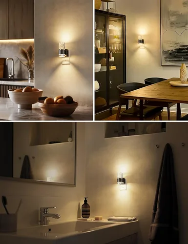 Vista 60 de L LOHAS LED Luz nocturna, paquete de 2 luces nocturnas de burbujas de 3000 K enchufables a la pared, luces nocturnas acrílicas con sensor de luz