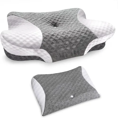 Vista 12 de Almohada cervical para el cuello para aliviar el dolor, almohada ergonómica de espuma viscoelástica para dormir de lado con contorno, almohada