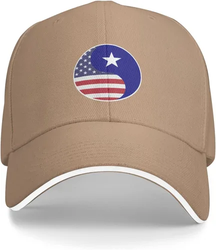 Vista 2 de Yin Yang Flag Combination of America and Bonnie Blue Flag Baseball Cap for Men Women Adjustable Funny Dad Hat