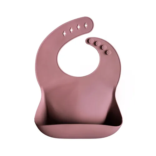 Vista 39 de Mushie - Babero de silicón para bebé, ajustable y resistente al agua (rosado)