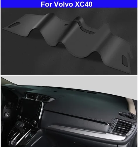 Vista 2 de 1 funda de cuero negro para salpicadero de automóvil, antideslizante, compatible con Volvo XC40 2018 2019 2020 2021 2022 2023 2024 2025