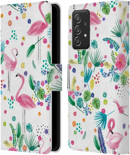 Vista 7 de Head Case Designs Officially Licensed Ninola Brushstrokes Black Summer Patterns Leather Wallet Case Compatible with Samsung Galaxy A53 5G (2022)