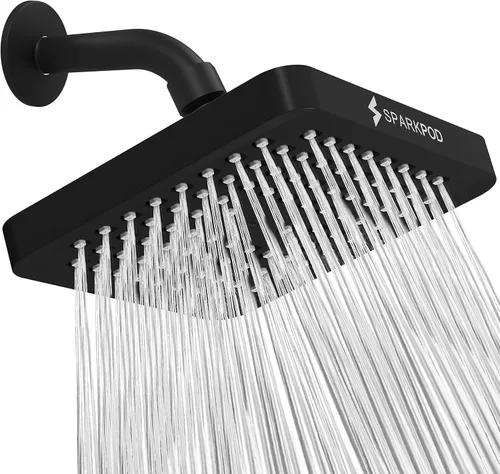 Vista 32 de SparkPod Cabezal de ducha – Lluvia de alta presión – Diseño de lujo de alta calidad – Reemplazo ajustable fácil de limpiar para tus cabezales