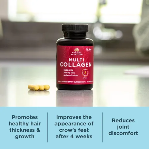 Vista 6 de Ancient Nutrition Cápsulas de colágeno múltiple, 90 unidades + polvo de proteína de colágeno múltiple, sin sabor, 45 porciones