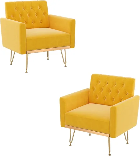 Vista 13 de Olela Silla decorativa de terciopelo con brazo para sala de estar, sillón moderno, sofá individual, acogedora silla auxiliar tapizada para lectura