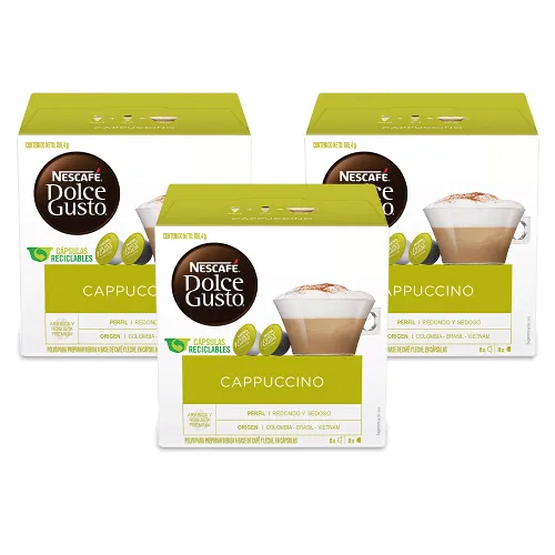 NESCAFÉ Dolce Gusto Cápsulas de café capuchino, 16 unidades (paquete de 3)