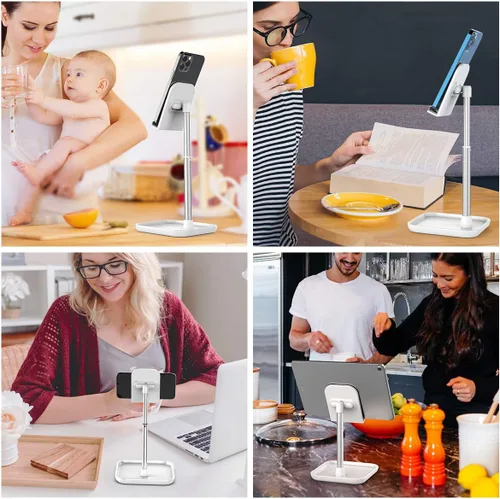 Vista 8 de Soporte para teléfono celular, Licheers, soporte para escritorio de ángulo de altura ajustable, soporte de tablet compatible con iPad, iPhone
