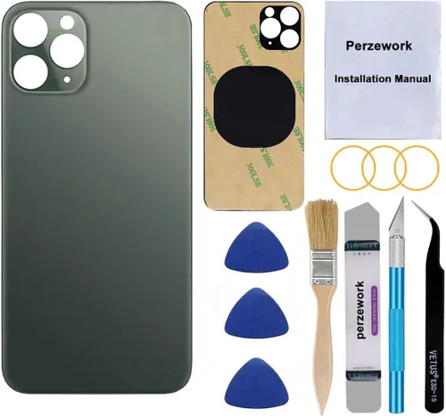 Vista 14 de Reemplazo de cristal trasero OEM para iPhone 14 Pro de 6.1 pulgadas con kit de herramientas de reparación y manual (morado oscuro)