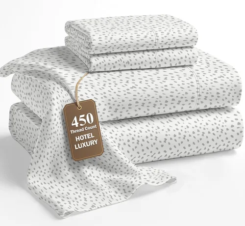 Vista 18 de LANE LINEN - Sábanas tamaño Queen, 450 hilos, 100% algodón, de satén, sábanas refrescantes, suaves y transpirables, con bolsillo profundo, 4 piezas