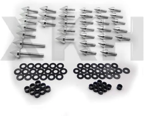 Vista 2 de XKH - Kit de pernos de carenado de aluminio compatible con Suzuki Hayabusa GSXR 1300 Silver 1999-2007 [B07M65HTLY]