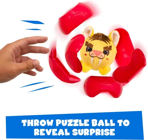 Vista 5 de Plush Crush - Serie 4 - Bola de rompecabezas (paquete de 3), juguete de peluche coleccionable sorpresa de personaje con bola, bolsa ciega de Scentco
