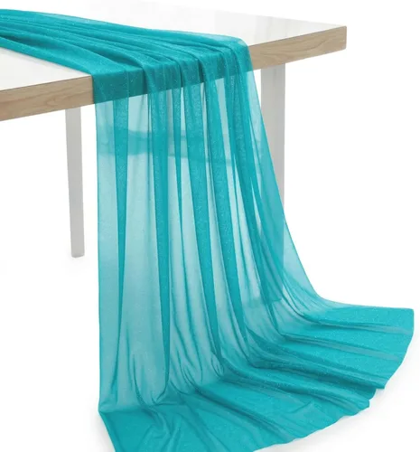 MDS - Paquete de 10 cortinas para arco de boda de tela de gasa transparente para boda, ceremonia, recepción, festón y decoración de fondo, 60