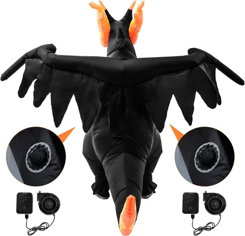 Vista 3 de Jranter Fire-Breathing Dragon Inflatable Costumes - Inflatable Full Body Standing Costume with Air Pump