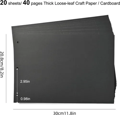 Vista 2 de Photo Album Refill Pages, for Giiffu DIY Scrapbook Photo 8.26x12.2inch Album, 20 Sheets / 40 Pages