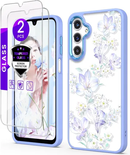 Vista 17 de Funda para Samsung Galaxy A14 5G con protector de pantalla de vidrio templado [2 unidades], [protección de grado militar], TPU suave y policarbonato