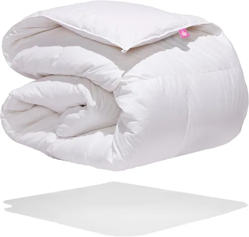 Vista 3 de Canadian Down & Feather Co. - Edredón de plumón blanco para todas las estaciones, tamaño Queen, 260 hilos, carcasa 100% algodón, relleno en Canadá