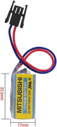 Vista 2 de 2 pilas DCYNXC MR-BAT ER17330V 3.6V tamaño 2/3A PLC 1700mAh para Mitsubishi A6bat batería de litio