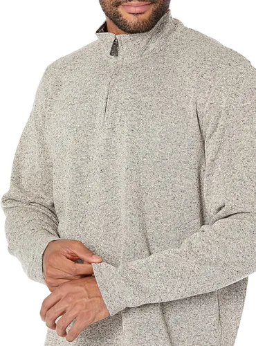 Vista 3 de Wrangler Authentics Suéter de vellón de manga larga con un cuarto de cremallera para hombre