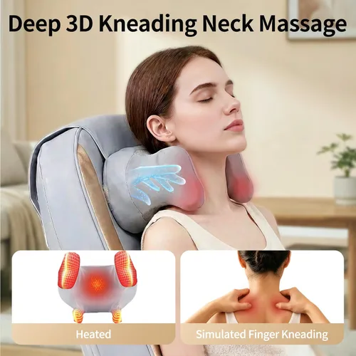 Vista 3 de Masajeador de cuello y espalda Shiatsu con calor, masajeador