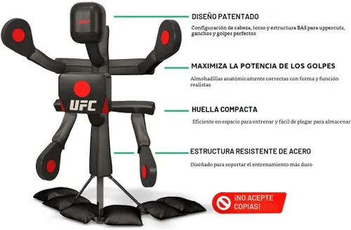 Vista 4 de BAS UFC Body Action System - Almohadillas ajustables para golpear y patear - ¡Entrenamiento de artes marciales: MMA, boxeo, karate, Muay Thai y más!