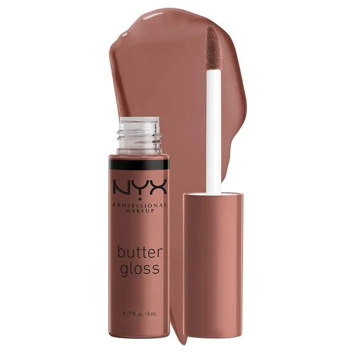 Vista 34 de NYX MAQUILLAJE PROFESIONAL Brillo de mantequilla azúcar moreno brillo de labios no pegajoso - Cinnamon Roll (Gris Marrón)