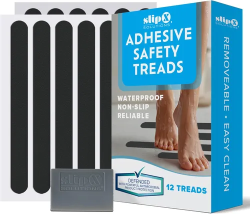 SlipX Solutions Peldaños de seguridad antideslizantes adhesivos, calcomanías de ducha antideslizantes, agarre confiable para bañeras, duchas,