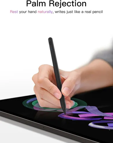 Vista 8 de Lápiz óptico para iPad 2018-2025, lápiz de carga rápida USB-C, sensibilidad de inclinación perfecta de píxeles para iPad 11/10/9/8/7/6/A16, iPad